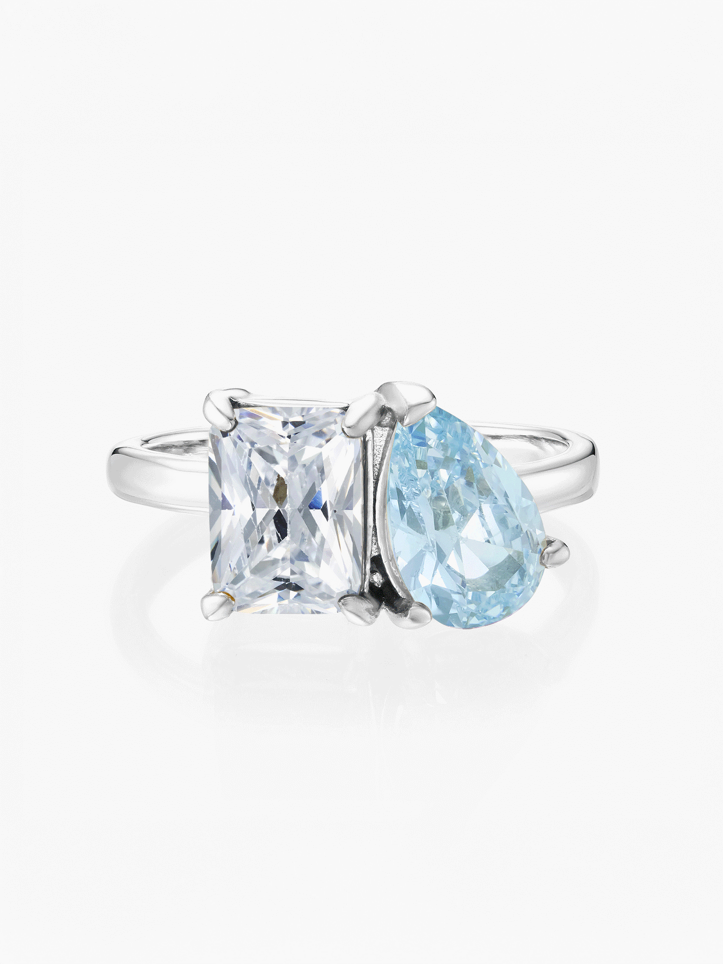 Toi Et Moi Birthstone Ring - Silver